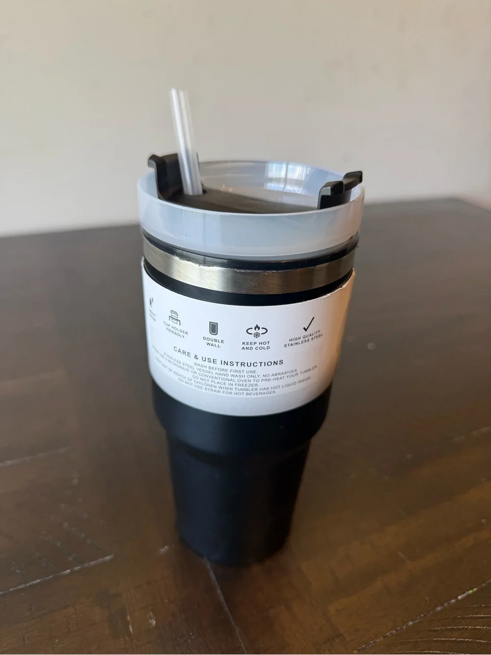 Hydraquench Stainless Steel Insulated Black Tumbler 20oz.
